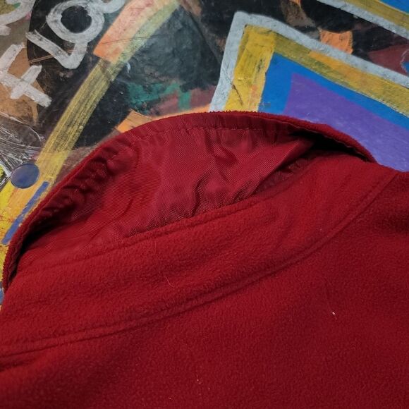 Vintage 80s High Sierra men's red fleece button-up thick flannel, soft size L - Picture 11 of 11